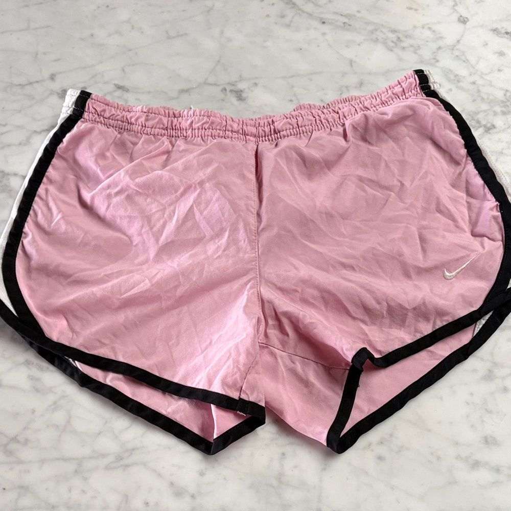 Nike Medium Light Pink Athletic Shorts with Black Trim workout short elastic